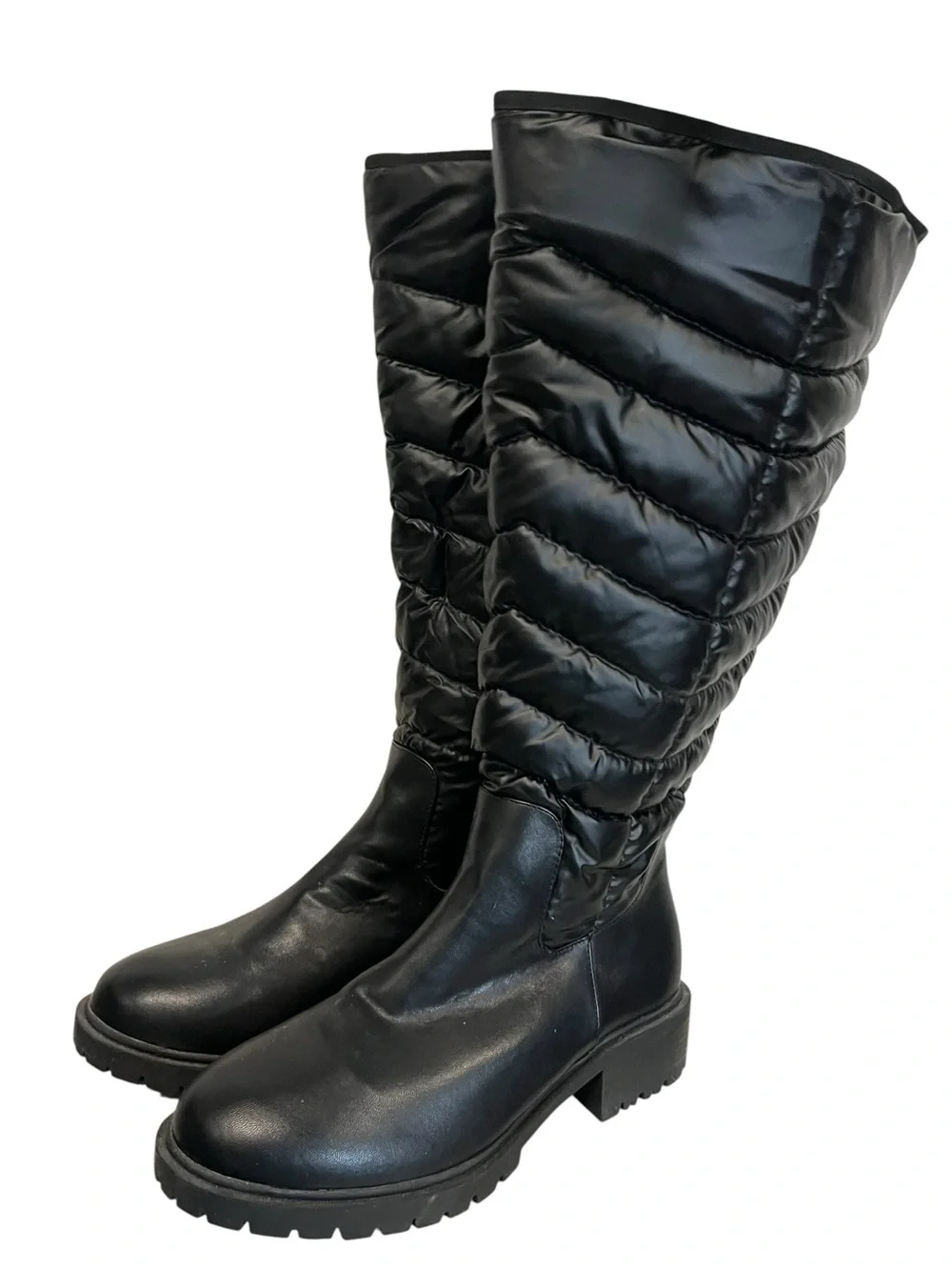 TORRID | Water Resistant Nylon Black Quilted Women's Knee-High Boots 9.5
